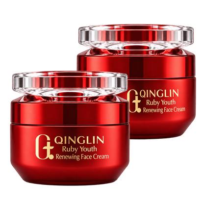 Crema facial renovadora de la juventud Ruby QINGLIN - Rutina diaria, 2 frascos