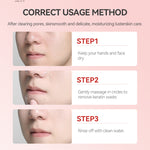 Woman using QINGLIN scrub to brighten and hydrate skin